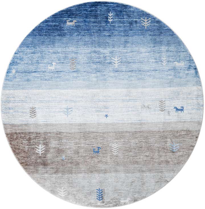 7' 10 x 7' 10 Gabbeh Round Rug