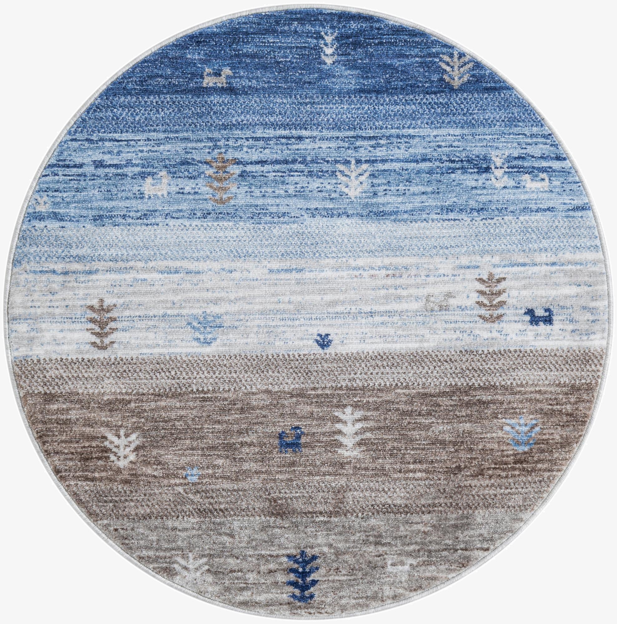 3' 3 x 3' 3 Gabbeh Round Rug