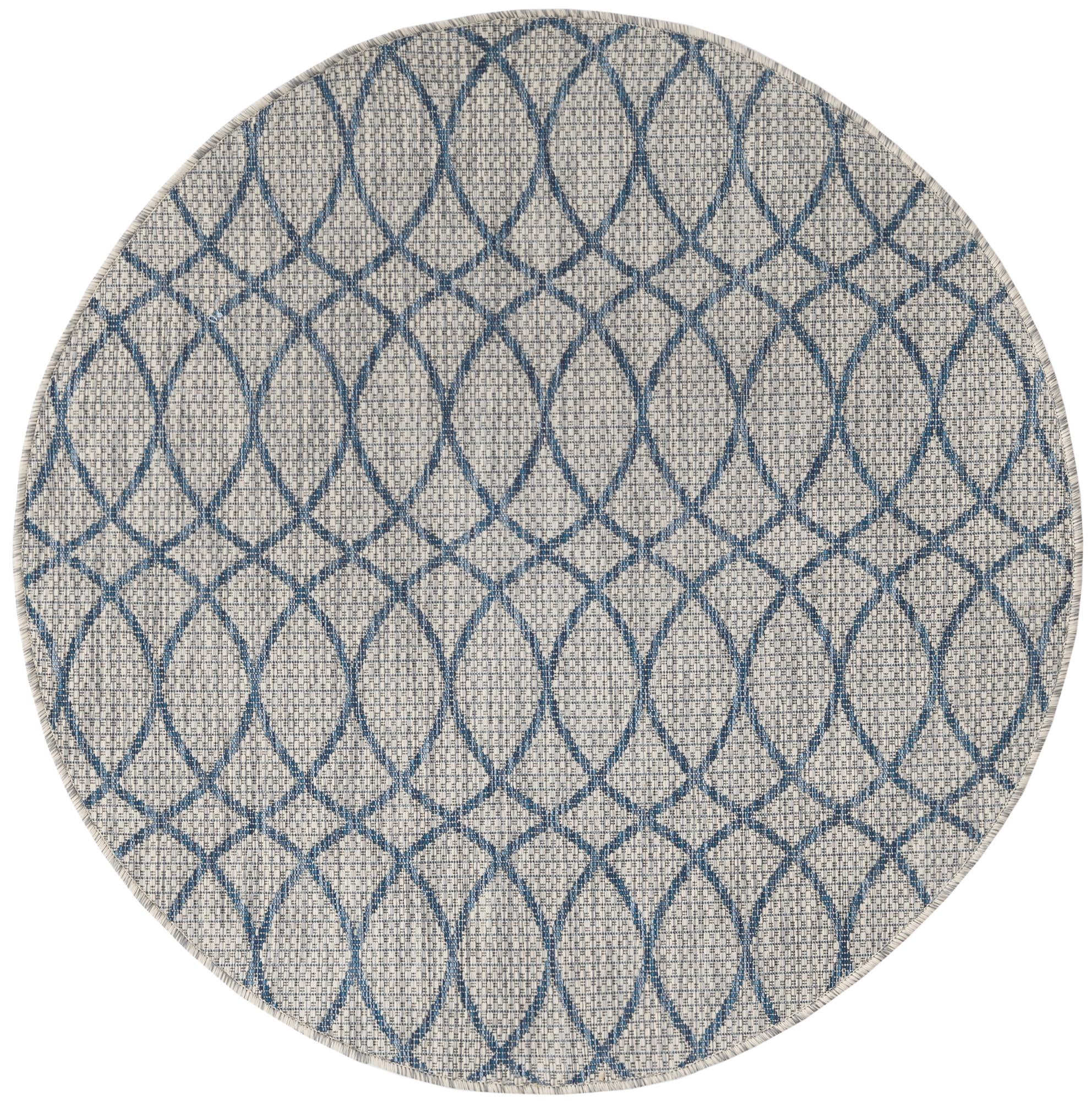 4' x 4' Easy-Clean Lattice Indoor / Outdoor Round Rug