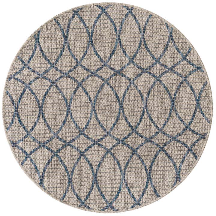 3' x 3' Easy-Clean Trellis Indoor / Outdoor Round Rug