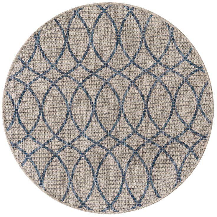Detail image of 3' x 3' Easy-Clean Trellis Indoor / Outdoor Round Rug