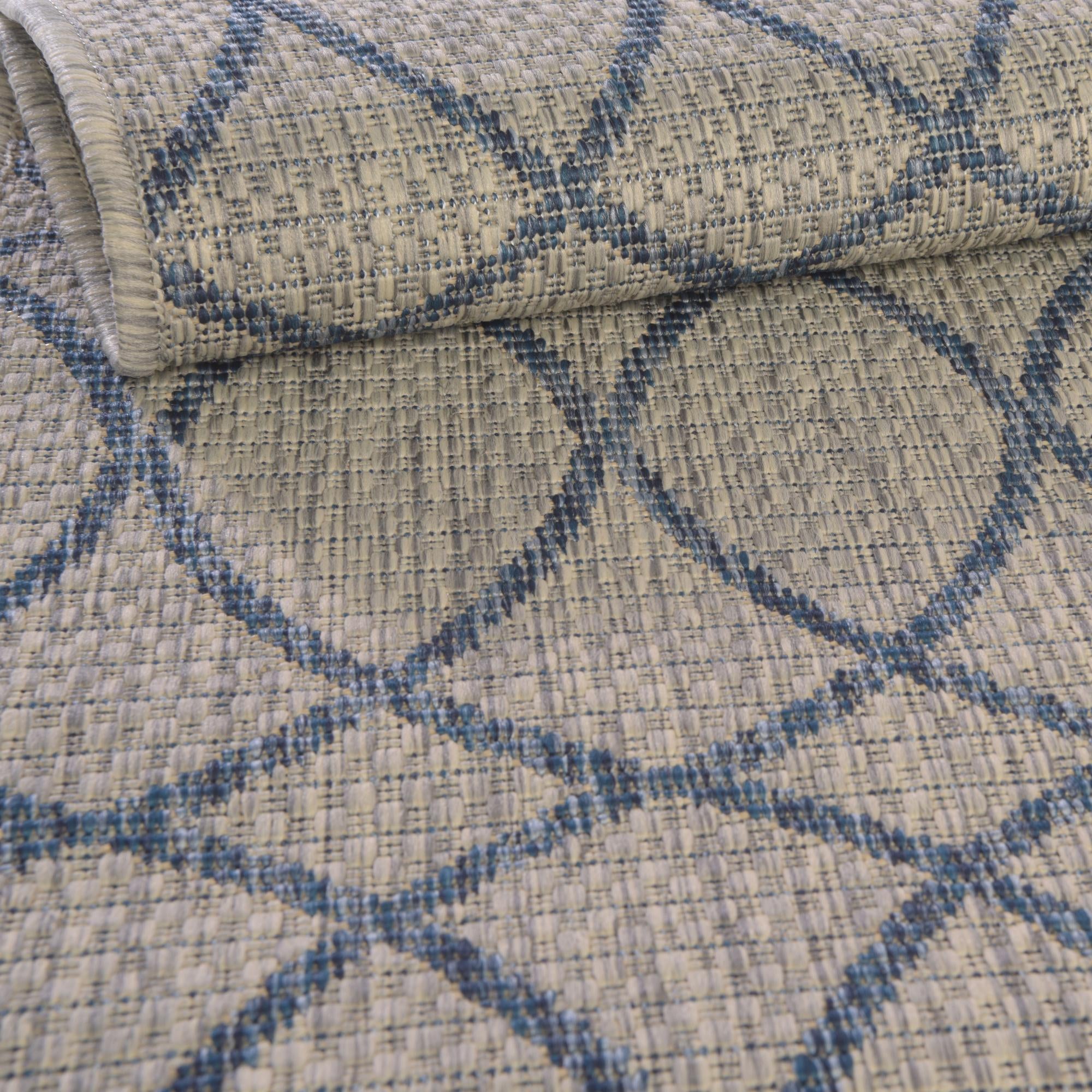 3' x 3' Easy-Clean Trellis Indoor / Outdoor Round Rug