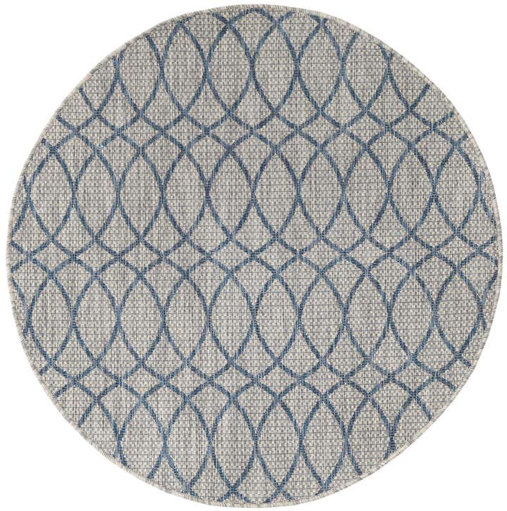 4' x 4' Easy-Clean Trellis Indoor / Outdoor Round Rug