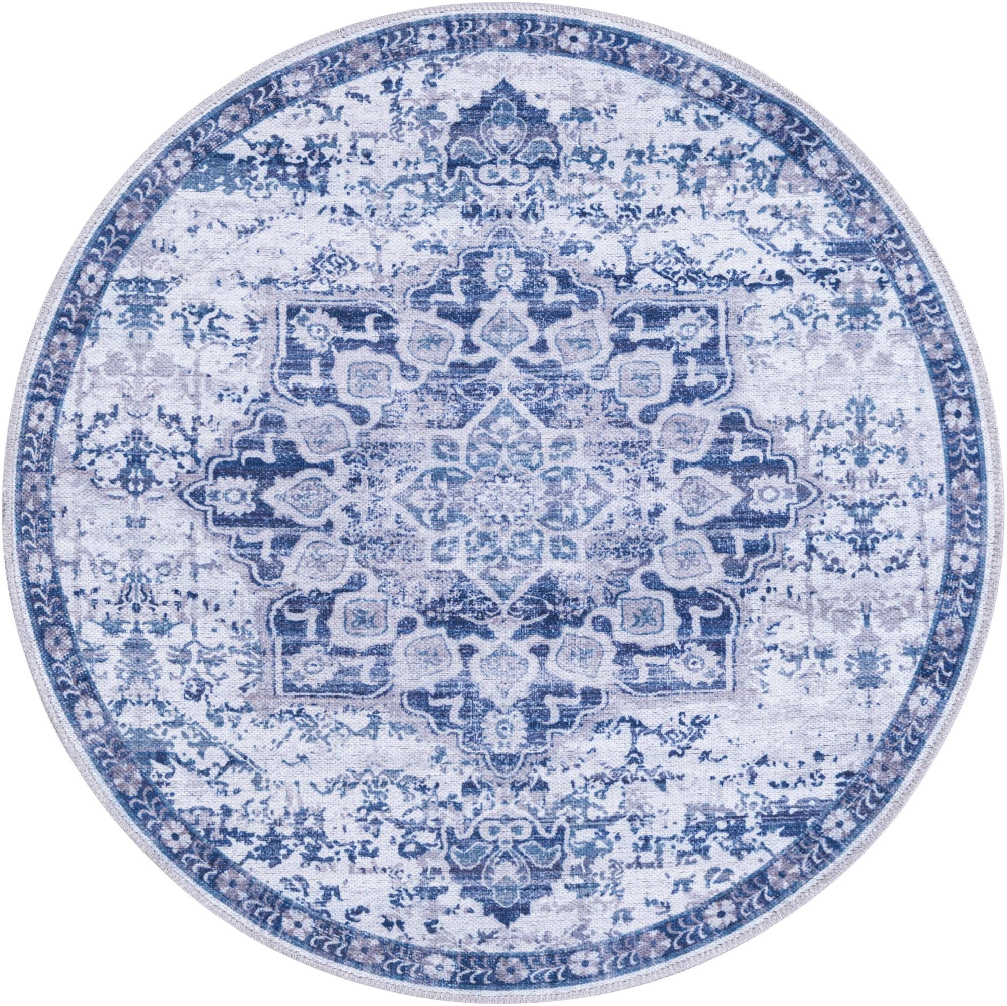 3' 3 x 3' 3 Washable Renaissance Round Rug