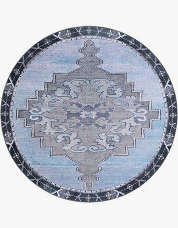 Blue Gray Timeless Round Rug