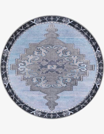 Blue Gray Timeless Round Rug