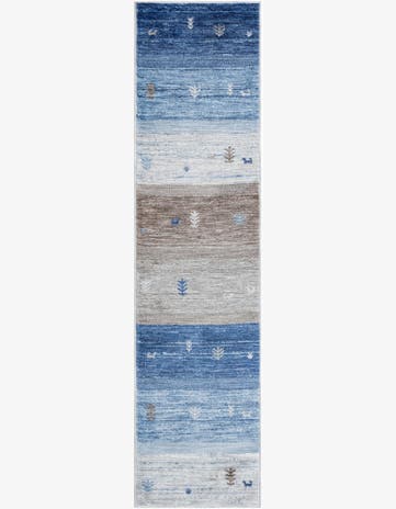 Blue Gray Gabbeh Runner Rug