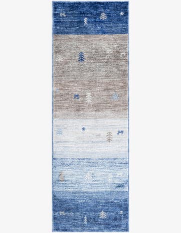 Blue Gray Gabbeh Runner Rug