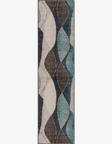 Blue Gray Harvest Runner Rug