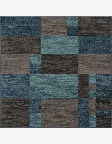 Blue Gray Equinox Square Rug