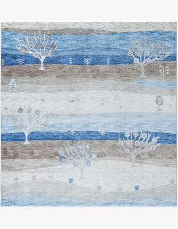 Blue Gray Gabbeh Square Rug