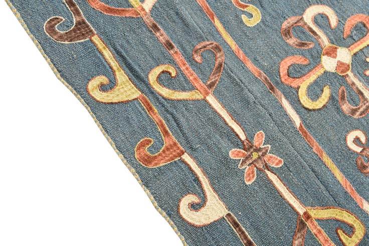 Detail image of 6' 5 x 6' 5 Hand Woven Kilim Suzani Wool Square Rug