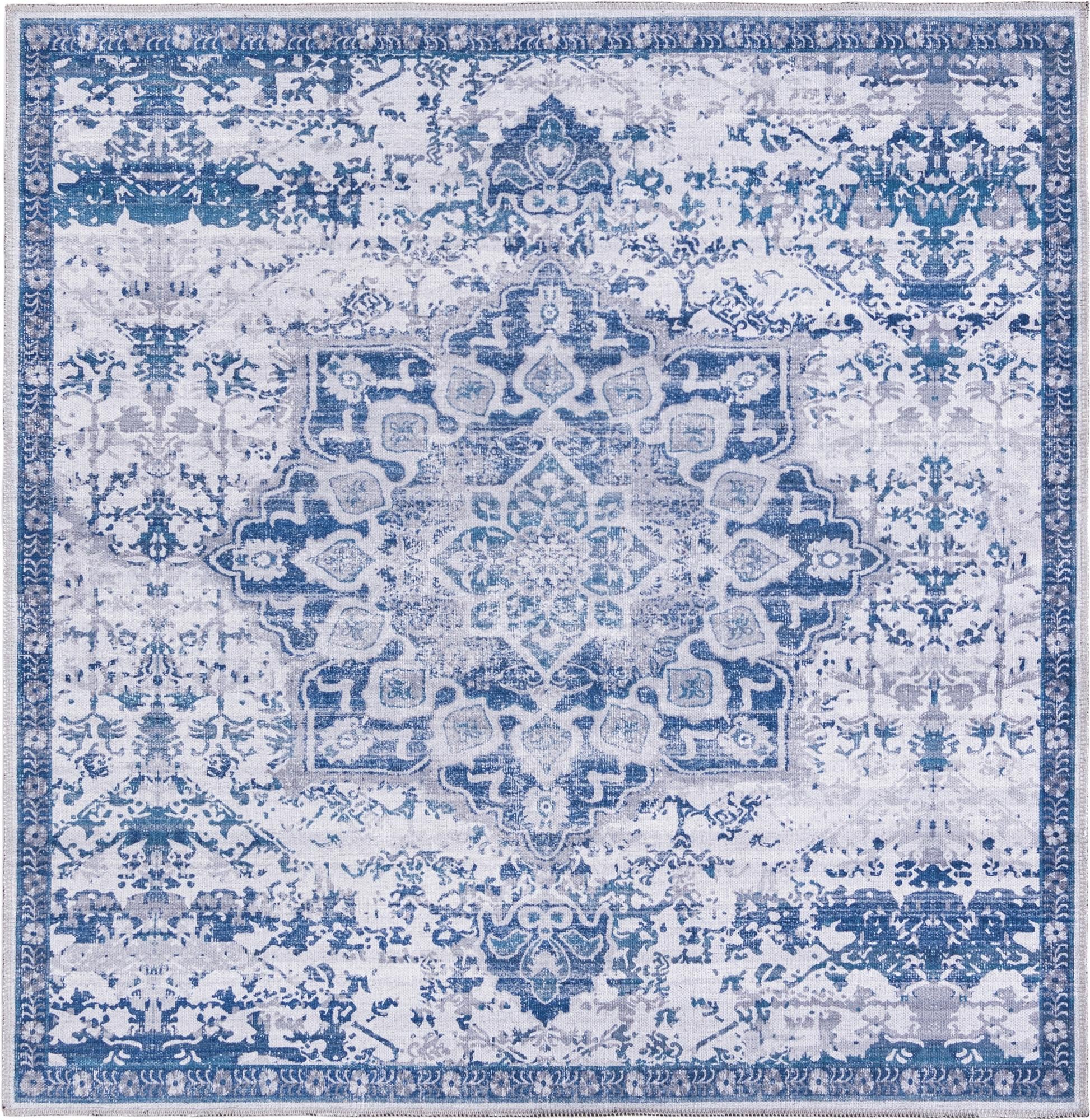 3' 3 x 3' 3 Washable Renaissance Square Rug