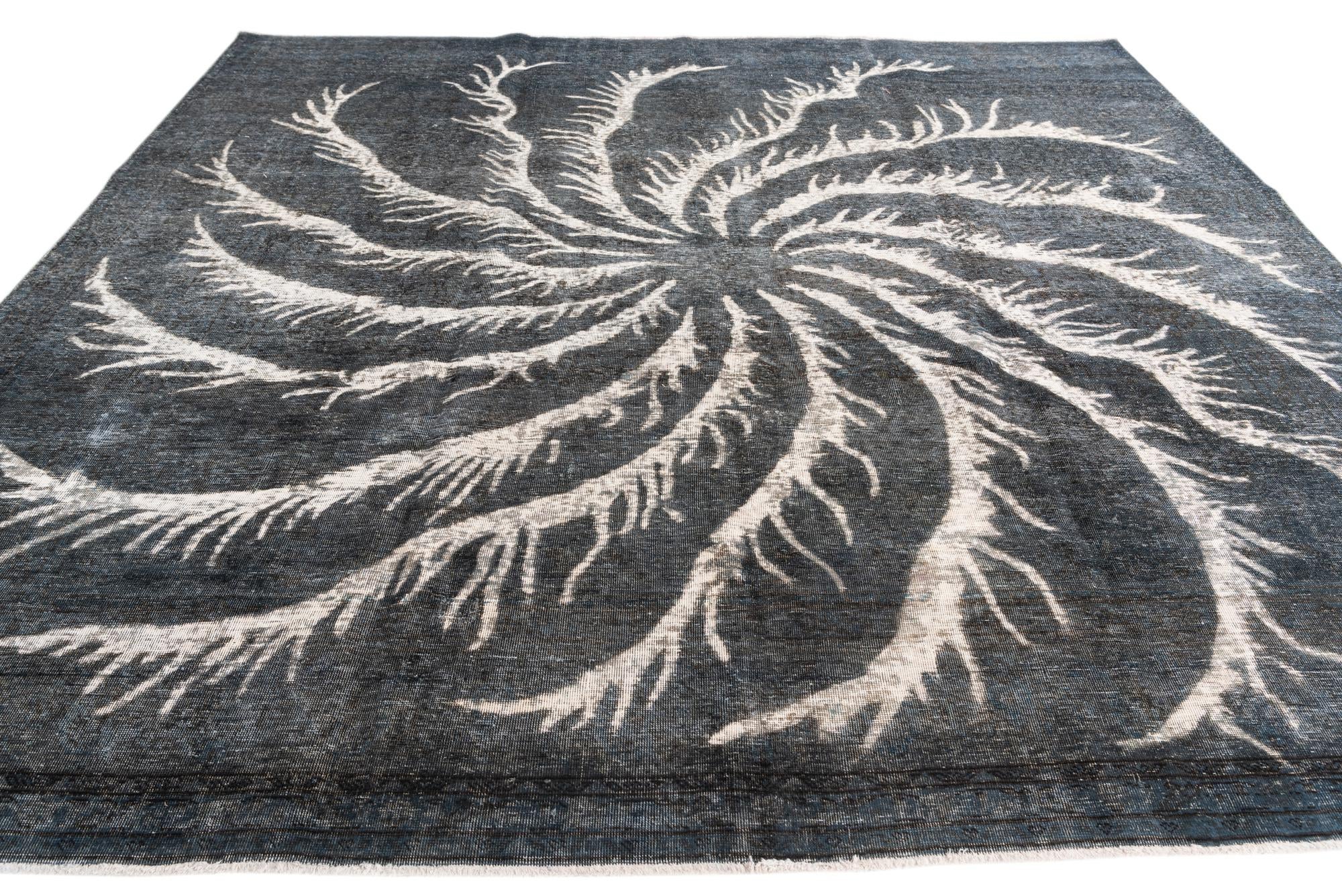 9' 5 x 10' Hand Knotted Ultra Vintage Persian Wool Square Rug