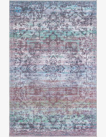 Blue Green Washable Francesca Rug