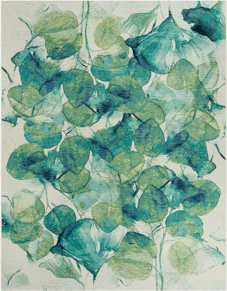 Detail image of 7' 10 x 10' Easy-Clean Botanical Indoor / Outdoor Rug