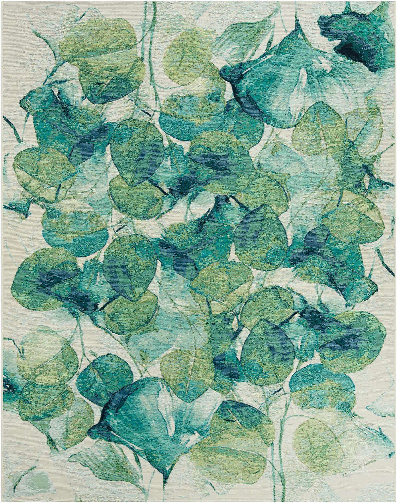 7' 10 x 10' Easy-Clean Botanical Indoor / Outdoor Rug