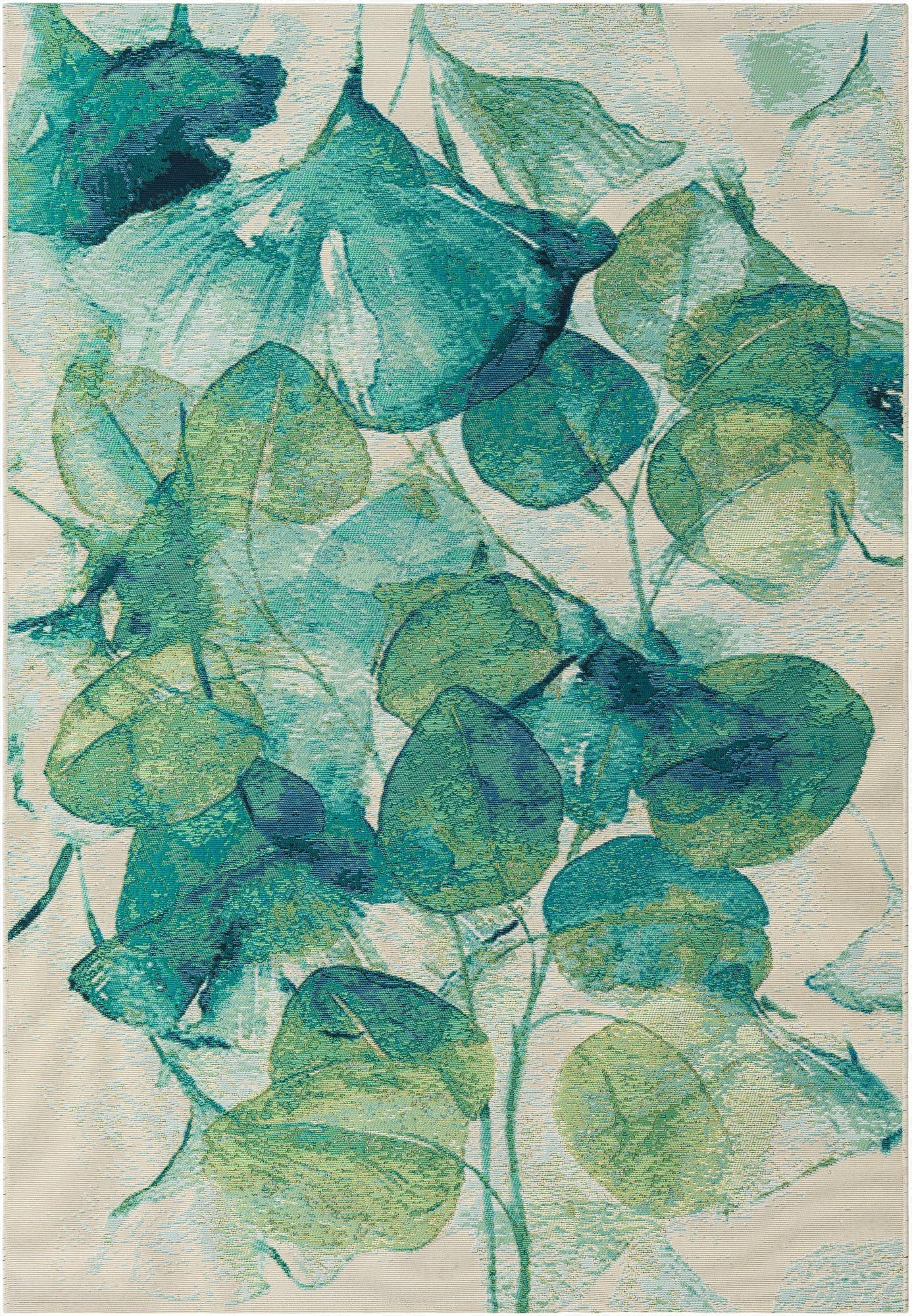 5' 3 x 8'  Washable Botanical Indoor / Outdoor Rug