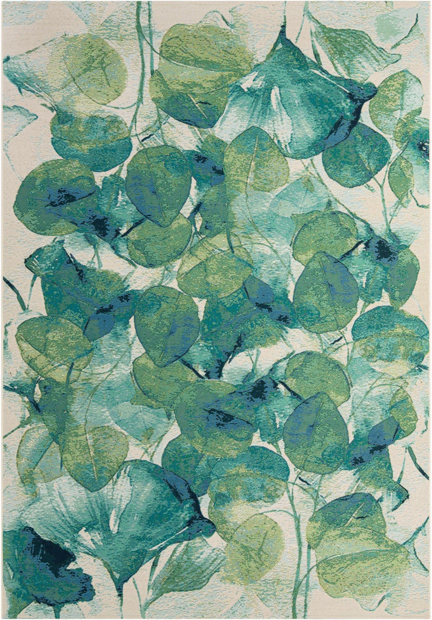 7' x 10'  Washable Botanical Indoor / Outdoor Rug