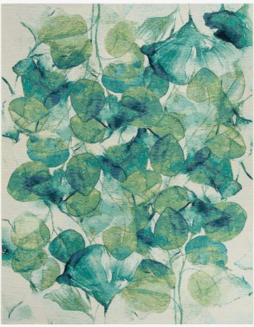 7' 10 x 10' Easy-Clean Botanical Indoor / Outdoor Rug