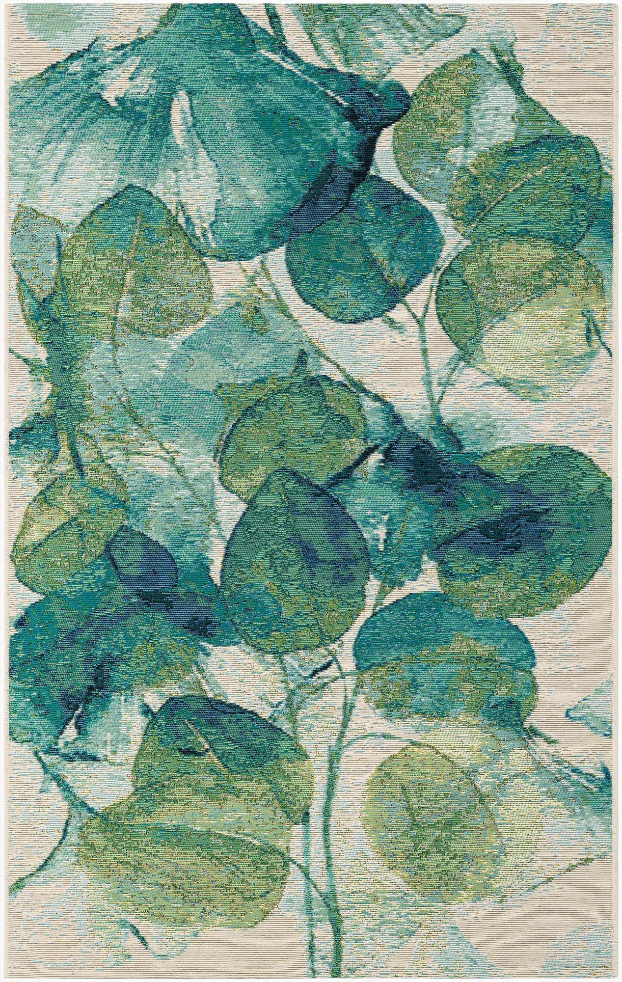 3' 3 x 5' 3  Washable Botanical Indoor / Outdoor Rug