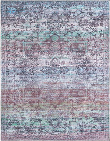 Blue Green Washable Renaissance Rug