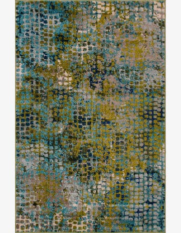 Blue Green Washable Spectrum Rug