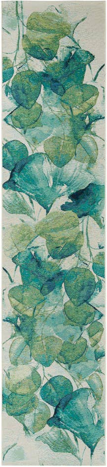 Detail image of 2' 7 x 12' Easy-Clean Botanical Indoor / Outdoor Runner Rug