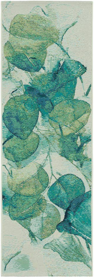Detail image of 2' x 6' Easy-Clean Botanical Indoor / Outdoor Runner Rug