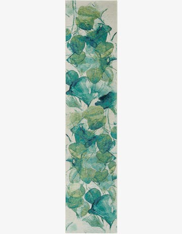 2' 7 x 12' Easy-Clean Botanical Indoor / Outdoor Runner Rug