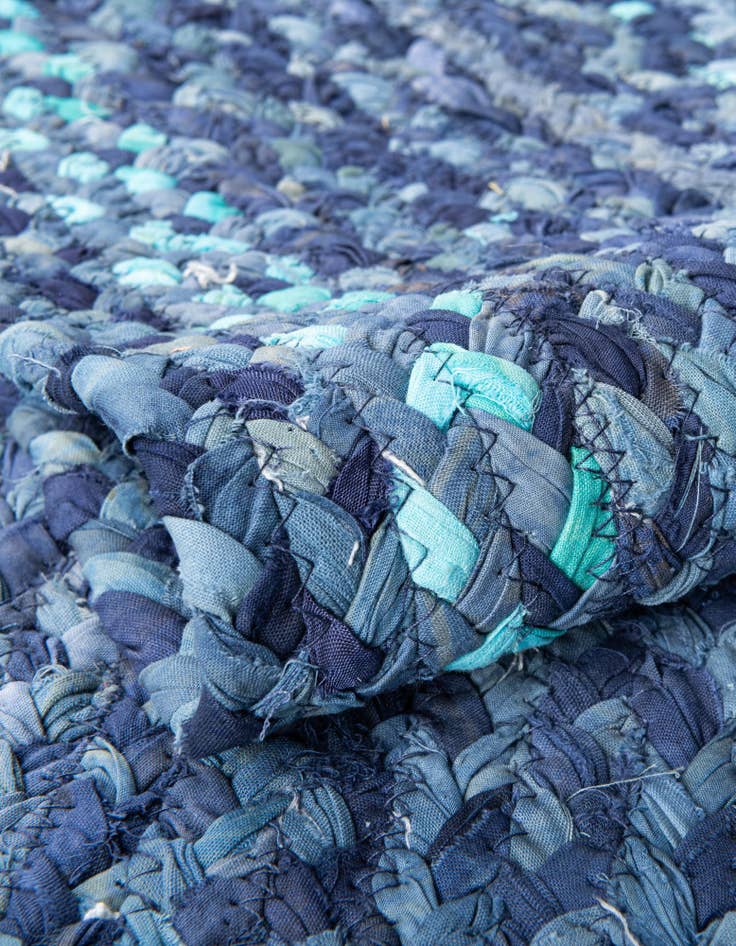 Detail image of 2' 2 x 3' 7 Handmade Braided Chindi Hearth Rug