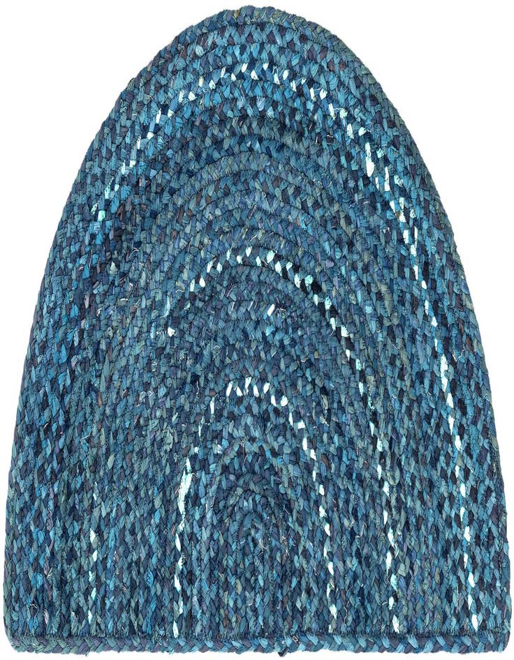 Detail image of 2' 2 x 3' 7  Hand Braided Chindi Hearth Rug