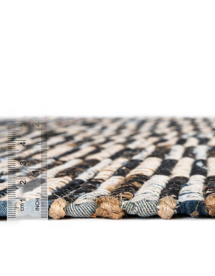 2' 2 x 3' 7 Hand Woven Chindi Jute Hearth Rug