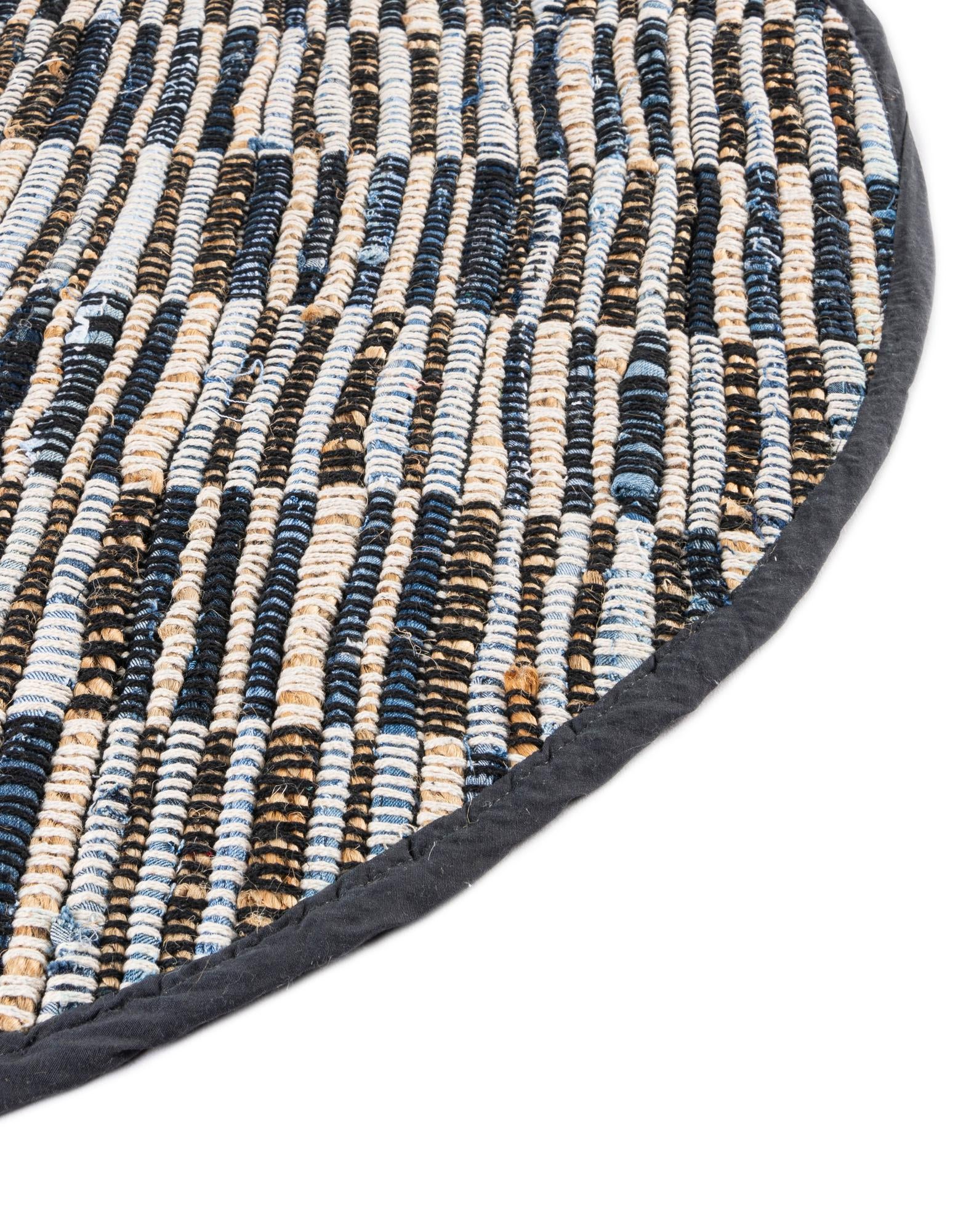 2' 2 x 3' 7 Hand Woven Chindi Jute Hearth Rug