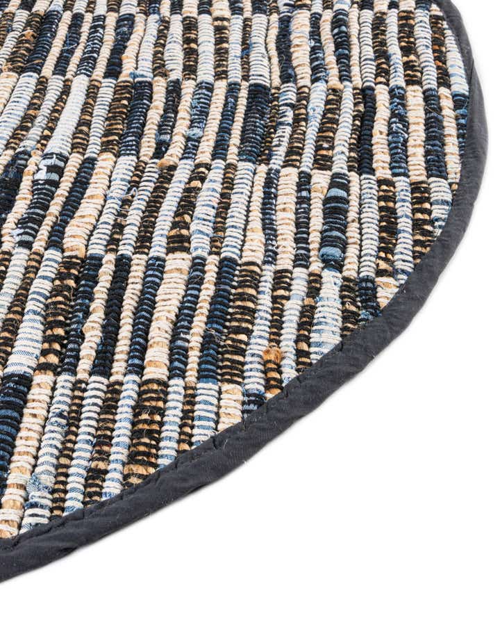 2' 2 x 3' 7 Hand Woven Chindi Jute Hearth Rug