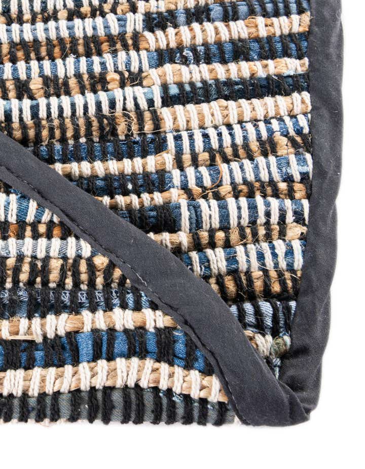 2' 2 x 3' 7 Hand Woven Chindi Jute Hearth Rug