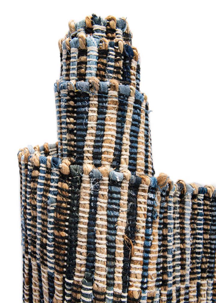 2' 2 x 3' 7 Hand Woven Chindi Jute Hearth Rug