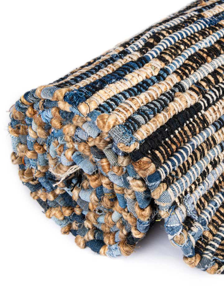 2' 2 x 3' 7 Hand Woven Chindi Jute Hearth Rug