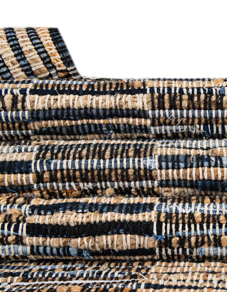 Detail image of 2' 2 x 3' 7 Hand Woven Chindi Jute Hearth Rug