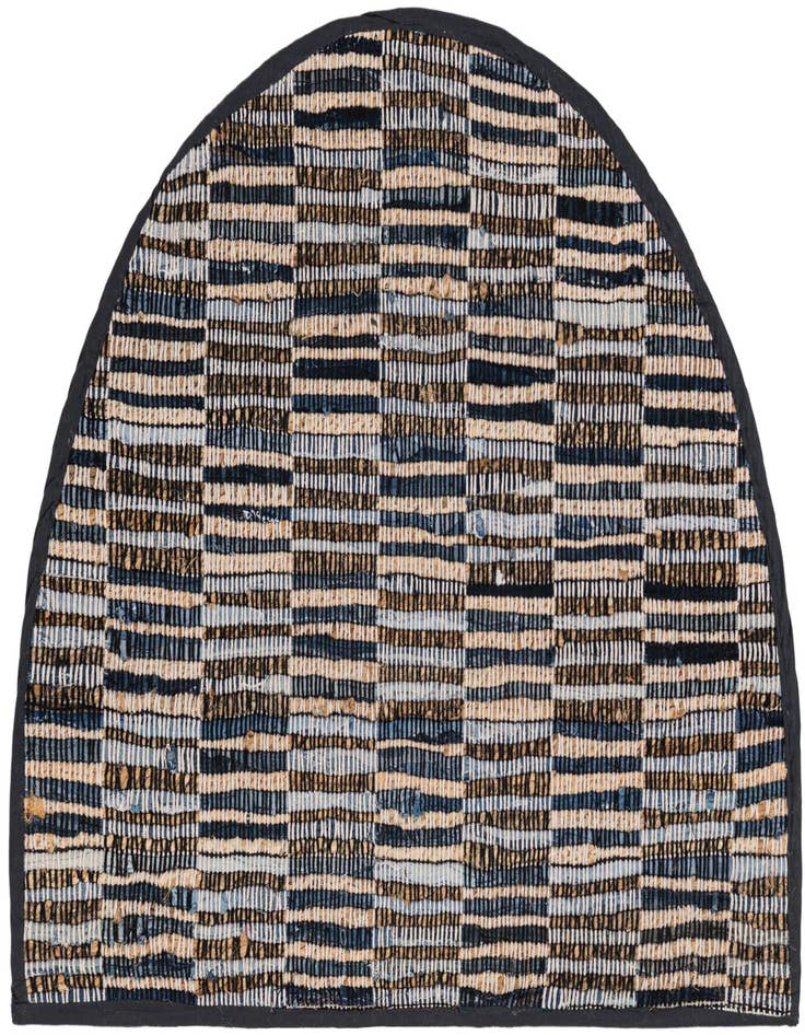 Detail image of 2' 2 x 3' 7 Hand Woven Chindi Jute Hearth Rug