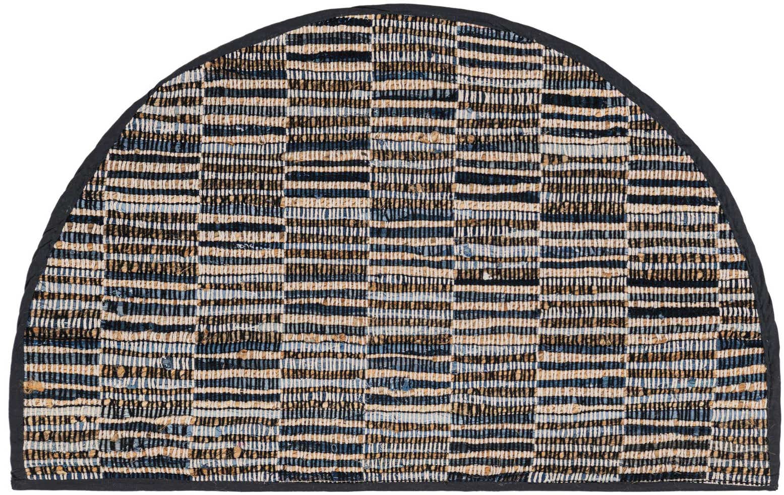 2' 2 x 3' 7 Hand Woven Chindi Jute Hearth Rug