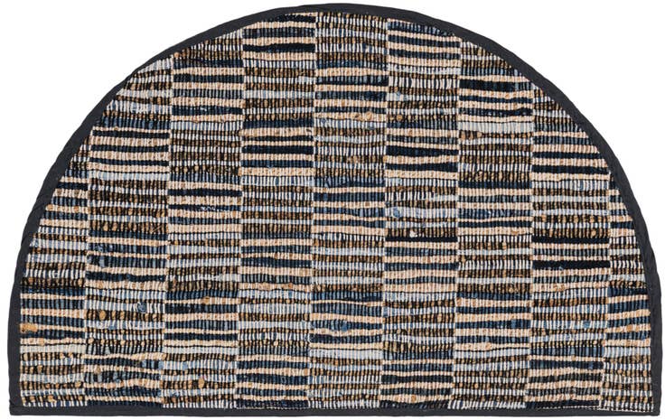 Detail image of 2' 2 x 3' 7 Hand Woven Chindi Jute Hearth Rug
