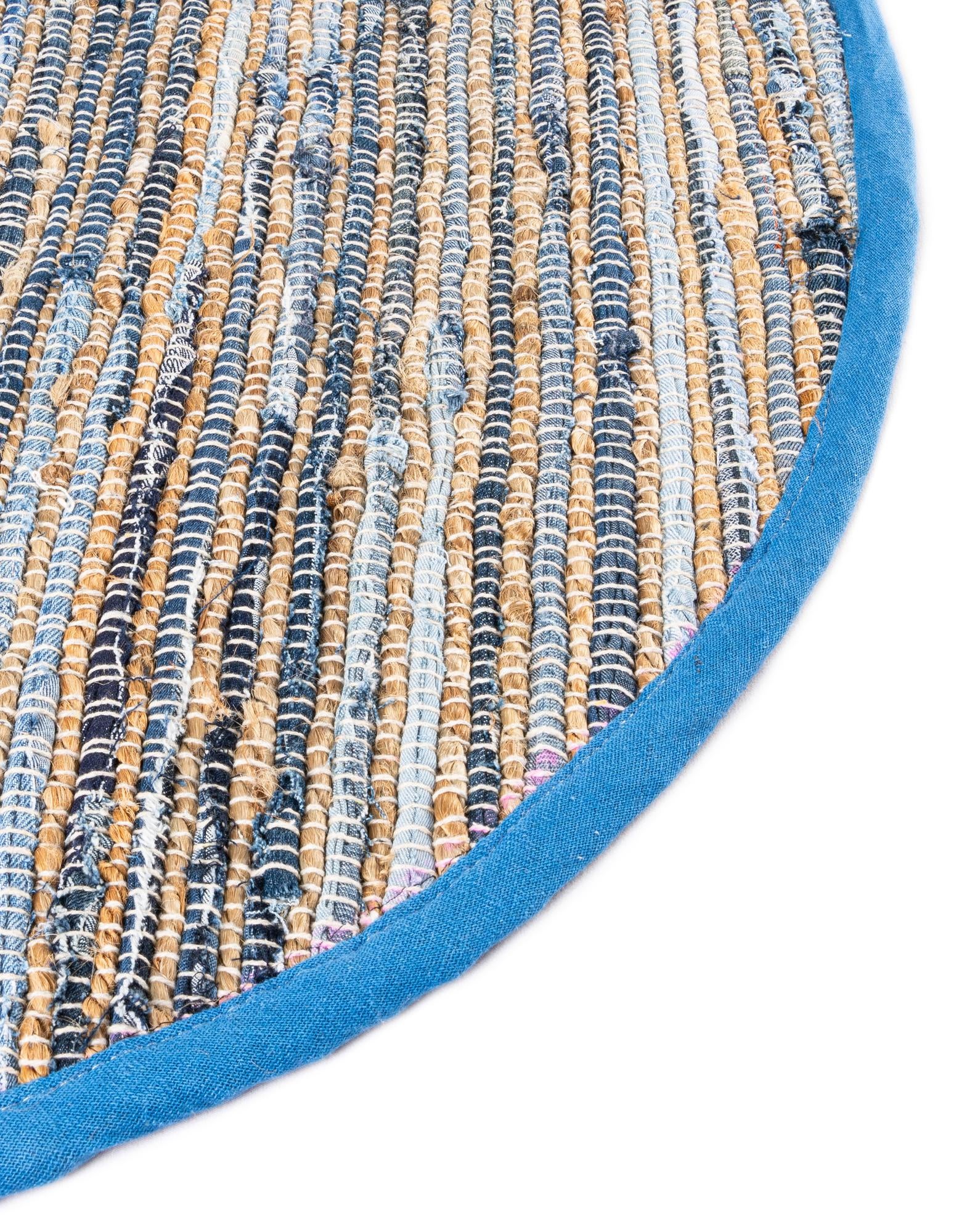 2' 2 x 3' 7 Hand Woven Chindi Jute Hearth Rug