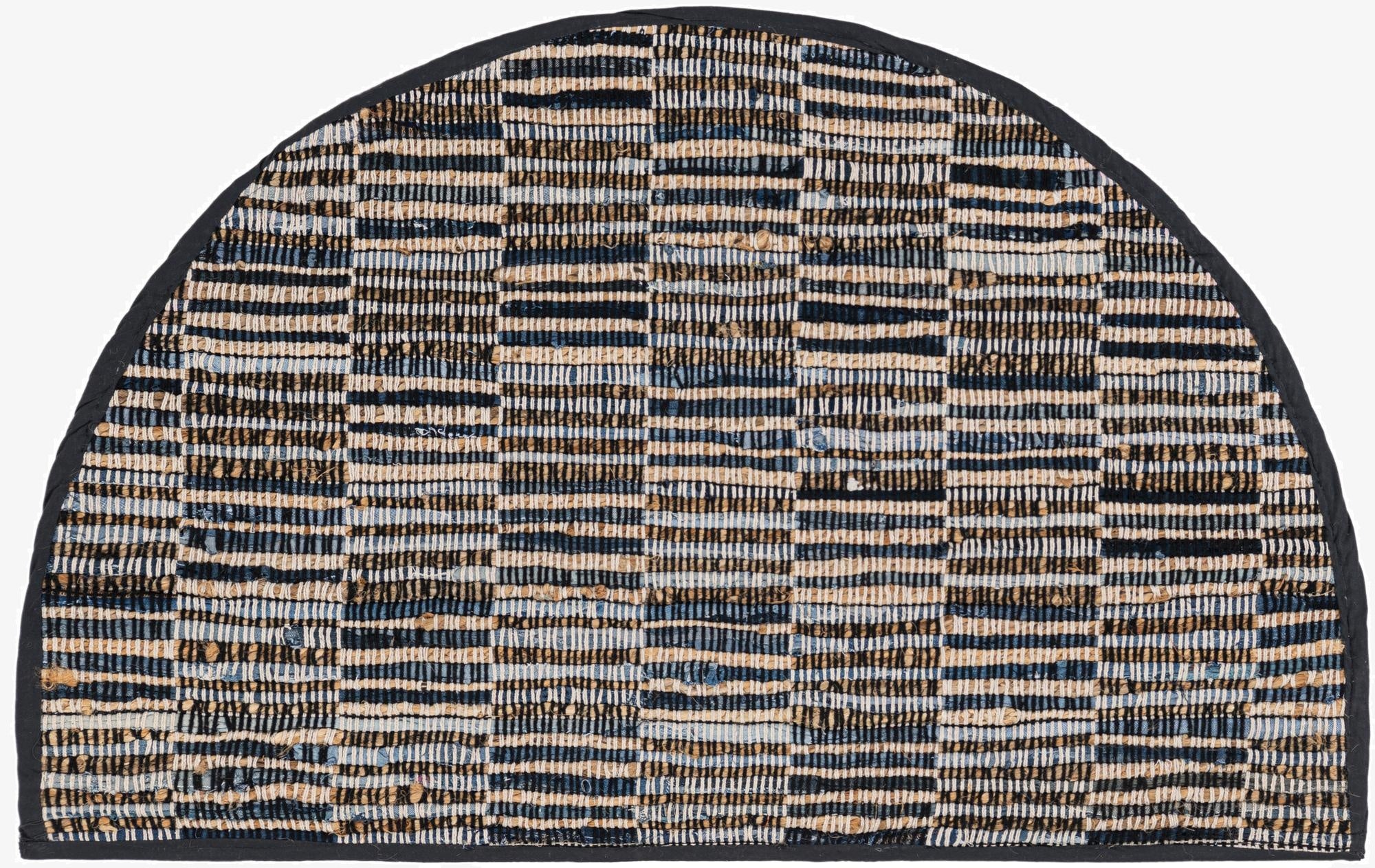 65cm x 110cm  Hand Woven Chindi Jute Chimenea Alfombra