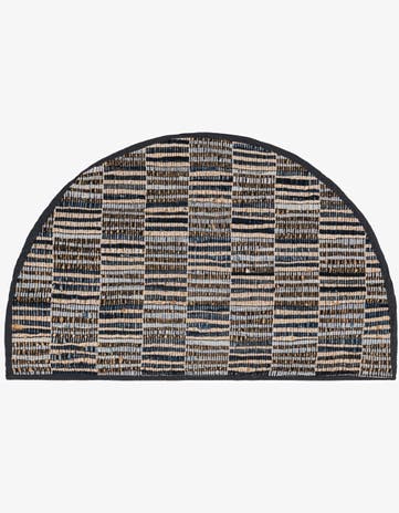 Blue Hand Woven Chindi Jute Hearth Rug