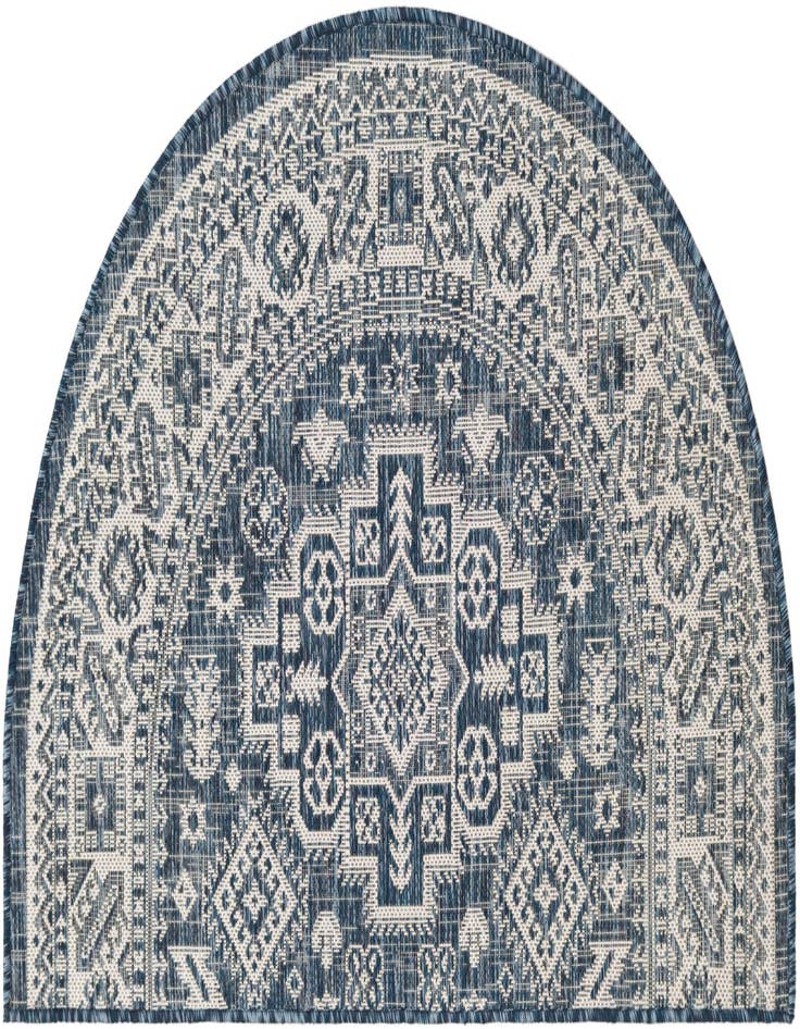 Detail image of 2' 7 x 4' Easy-Clean Aztec Indoor / Outdoor Hearth Rug
