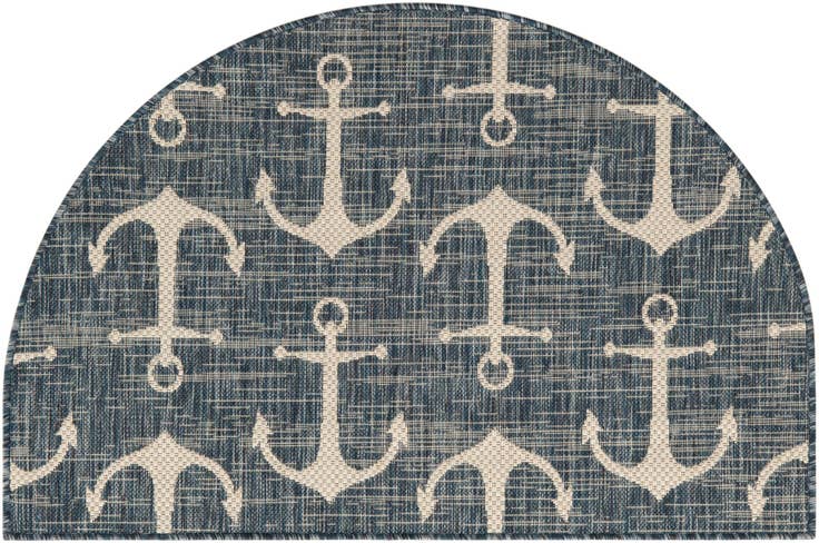 Detail image of 2' 7 x 4' Easy-Clean Coastal Indoor / Outdoor Hearth Rug