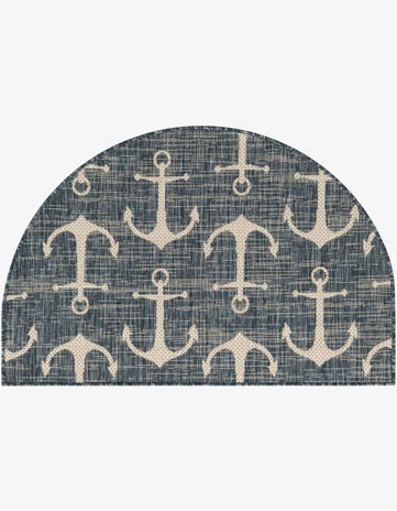 2' 7 x 4' Easy-Clean Coastal Indoor / Outdoor Hearth Rug
