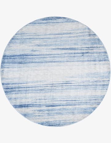 Blue Ivory Gabbeh Round Rug