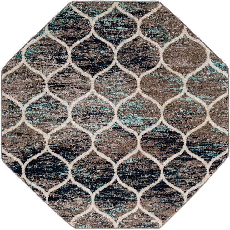 Detailfoto van 160cm x 160cm Trellis Frieze Achthoek Vloerkleed